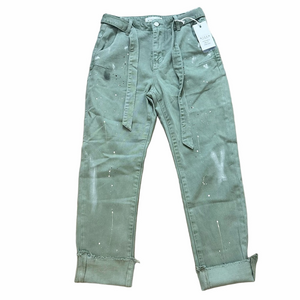 NWT Risen Olive Green Speckled Slouch Pants Size 3/26